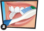 Toothbrush brushing side teeth