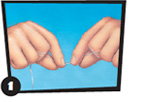 Illustration of hands holding dental floss